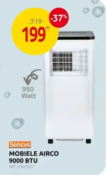 Sencys mobiele airco 9000 BTU