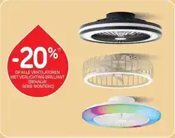 Brico Op alle ventilatoren met verlichting brilliant aanbieding