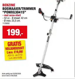 Hubo Benzine bosmaaier trimmer POWXG30415 aanbieding