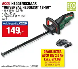 Hubo Accu heggenschaar universal hedgecut 18-50 aanbieding