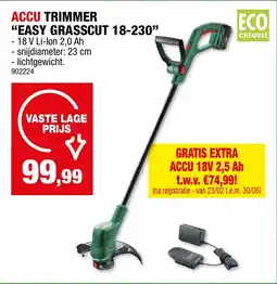 Hubo Accu trimmer easy grasscut 18-230 aanbieding
