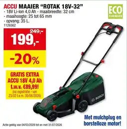 Hubo Accu maaier rotak 18v-32 aanbieding