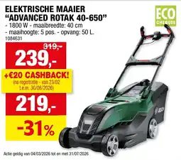 Hubo Elektrische maaier advanced rotak 40-650 aanbieding