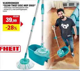 Hubo Vloerreiniger clean twist disc mop ergo aanbieding