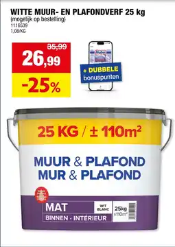 Hubo Witte Muur en Plafondverf aanbieding