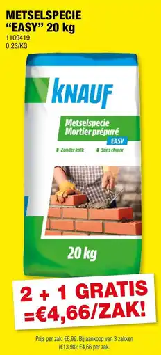 Hubo Knauf Metselspecie Easy aanbieding