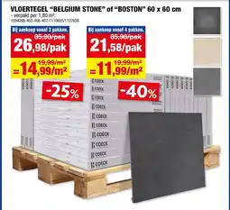 Hubo Vloertegel “Belgium Stone" of "Boston" aanbieding