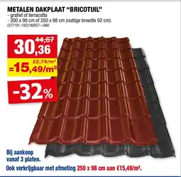 Hubo Metalen Dakplaat "Bricotuil" aanbieding
