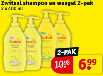 Kruidvat Zwitsal shampoo en wasgel 2-pak 2x400ml aanbieding