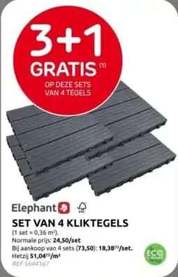 Brico Elephant set van 4 kliktegels aanbieding