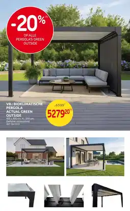 Brico Bioklimatische Pergola Actual Green Outside aanbieding