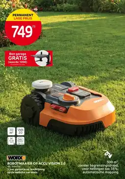 Brico Worx Robotmaaier op Accu Vision 2.0 aanbieding