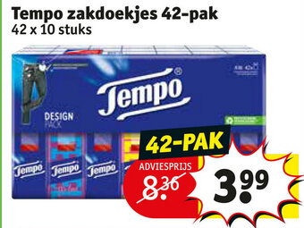 Kruidvat Tempo zakdoekjes 42-pak aanbieding