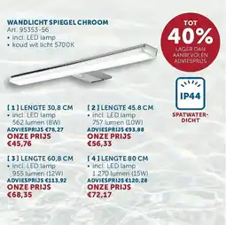 Zelfbouwmarkt Wandlicht spiegel chroom aanbieding