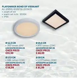 Zelfbouwmarkt Plafonnier rond of vierkant aanbieding