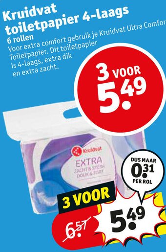 Kruidvat Toiletpapier 4-laags aanbieding