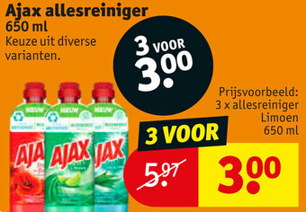 Kruidvat Ajax allesreiniger 650ml aanbieding