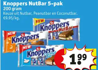Kruidvat Knoppers NutBar 5-pak 200g aanbieding