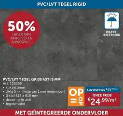Zelfbouwmarkt PVC/LVT tegel grijs asti aanbieding