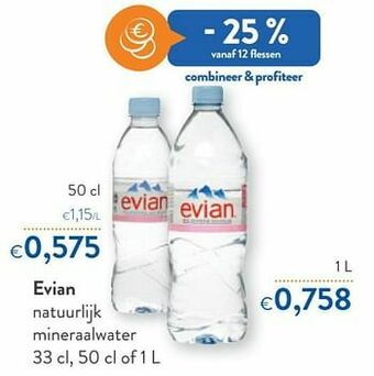 OKay Evian natuurlijk mineraalwater aanbieding