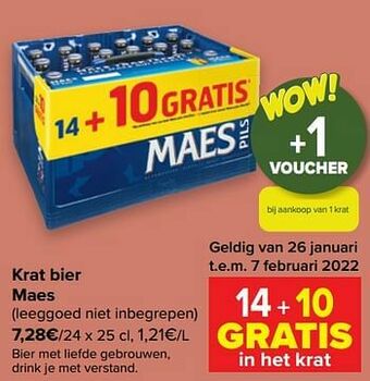 Carrefour Krat bier maes aanbieding