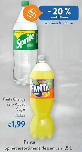 OKay Fanta orange zero added sugar aanbieding