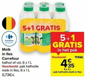 Carrefour Pak halfvolle melk in fles aanbieding