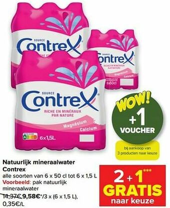 Carrefour Natuurlijk mineraalwater contrex aanbieding