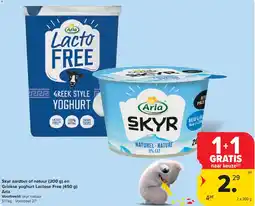 Carrefour Market Skyr aardbei of natuur en griekse yoghurt lactose free arla aanbieding