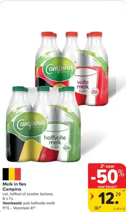 Carrefour Market Melk in fles campina aanbieding