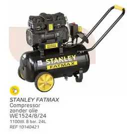 Brico Stanley fatmax Compressor zonder olie WE1524/8/24 aanbieding