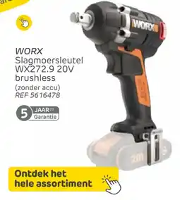Brico WORX Slagmoersleutel WX272.9 20V brushless aanbieding