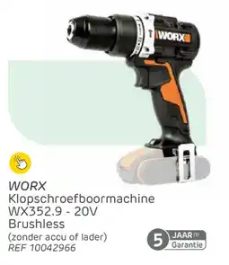 Brico WORX Klopschroefboormachine WX352.9 aanbieding