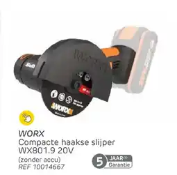 Brico Worx Compacte haakse slijper WX801,9 aanbieding