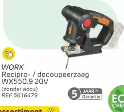 Brico WORX Recipro-decoupeerzaag WX550.9 aanbieding
