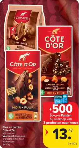 Carrefour Market Blok en carrés Côte d'Or aanbieding