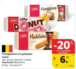 Carrefour Market Frangipanes en gebakjes lotus aanbieding
