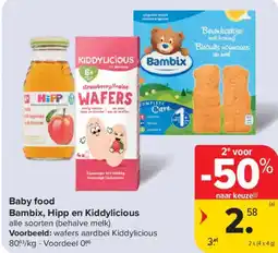 Carrefour Market Baby food bambix, hipp en kiddylicious aanbieding