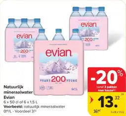 Carrefour Market Natuurlijk mineraalwater evian aanbieding