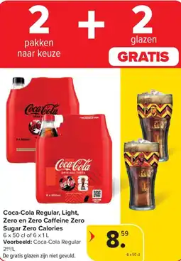 Carrefour Market Coca-cola regular, light, zero en zero caffeine zero sugar zero calories aanbieding