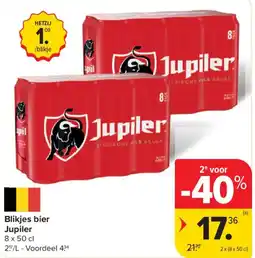 Carrefour Market Blikjes bier Jupiler aanbieding