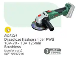 Brico Bosch Draadloze haakse slijper PWS aanbieding