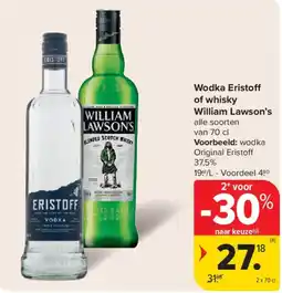Carrefour Market Wodka eristoff of whisky william lawson's aanbieding