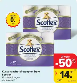 Carrefour Market Kussenzacht toiletpapier style scottex aanbieding