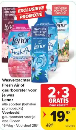 Carrefour Market Wasverzachter fresh air of geurboorster voor je was lenor aanbieding