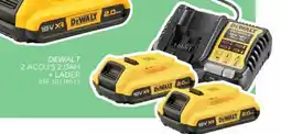 Brico Dewalt 2 accu's 2.0Ah + lader aanbieding