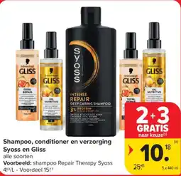 Carrefour Market Shampoo, conditioner en verzorging syoss en gliss aanbieding