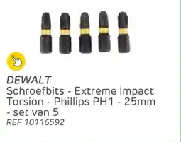 Brico Dewalt Schroefbits Extreme Impact Torsion Phillips PH1 aanbieding