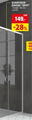 Hubo Schuifdeur douche spot aanbieding