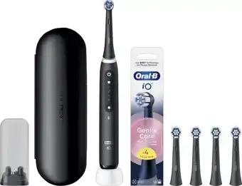 Coolblue Oral-B iO 5N Zwart + 4 opzetborstels voor gevoelig tandvlees aanbieding
